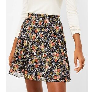 LOFT Blue Tiered Floral Flounce Mini Skirt Size XL Extra Large